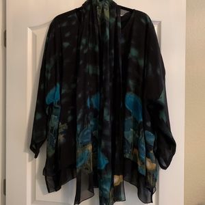 Citron of Santa Monica Silk Blouse With Scarf